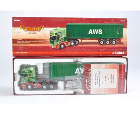 Corgi Diecast Truck issue comprising No. CC13718 Scania R Series Skeletal Trailer and Container in the livery of Johnsons. Lo