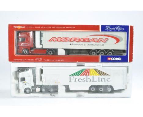 Corgi Code 3 Model Trucks comprising Freshlinc issue plus Morgan Fridge Trailer. Both look to be good to very good. 