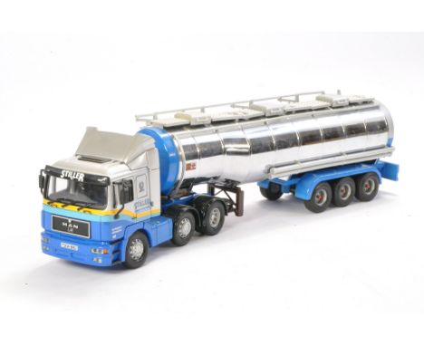 Dave Robinson Code 3 Model Truck issue comprising MAN F2000 (Corgi) with Tanker Trailer (Tekno) in the livery of Stiller. Gen