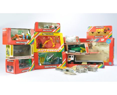 Britains group of Farm issues to include various tractor and implement issues, most with faults and/or empty boxes. Boxes mos