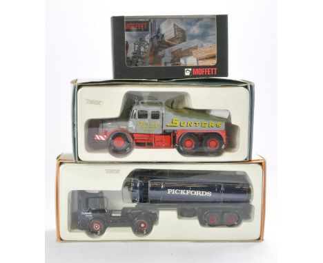Corgi Duo of Model Trucks including Pickfords and Sunter Brothers plus Tekno Moffett Lift Truck. 