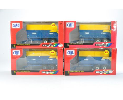 Britains Farm Model group comprising four Kane Silage Trailers, as shown. Generally good. With boxes. 