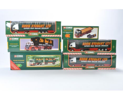 A group of six boxed commercial diecast from Corgi to include trucks and similar vehicles in Eddie Stobart livery. 