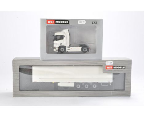 WSI Diecast Model Truck Issue comprising Scania R Tractor plus Trailer, blank canvas issues. Looks to be without fault in ori