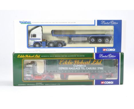 Corgi Diecast Model Truck issues comprising No. CC12703 ERF Flat Bed Trailer in the livery of Vaughan Logistics plus no. CC12