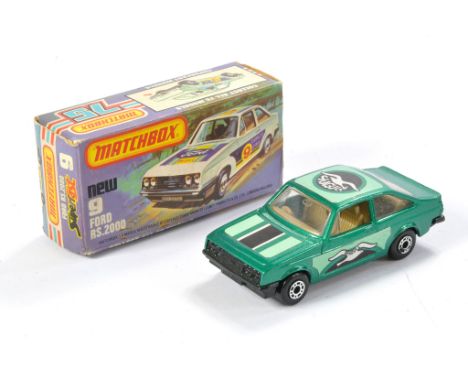 Matchbox Superfast No. 9c Ford Escort RS2000. Metallic green, Seagull decal. Excellent with little sign of wear in excellent 