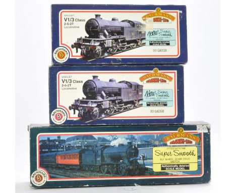 Model Railway comprising Bachmann no.31-850 J39 1974 L.N.E.R Lined Black, 31-600 V3 7684 Green (Hopper Type Bunker), 31-603 V