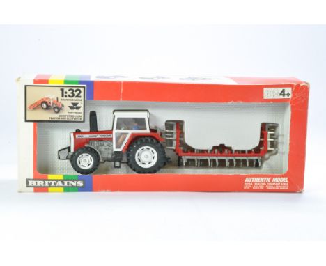 Britains Farm No. 9623 Massey Ferguson 2680 Tractor and Cultivator Set. Harder to find set is generally very good with no obv