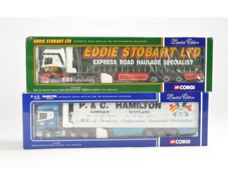 Corgi Diecast Model Truck issues comprising No. CC132201 DAF Curtainside in the livery of Eddie Stobart plus No. CC12906 Scan