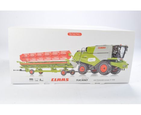 Wiking 1/32 Farm Model Issue comprising Claas Tucano 570 Combine with V930 Header and Trailer. Not previously removed from bo