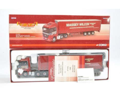 Corgi Diecast Truck issue comprising No. CC138819 Mercedes Actros Curtainside in the livery of Massey Wilcox. Looks to be ver