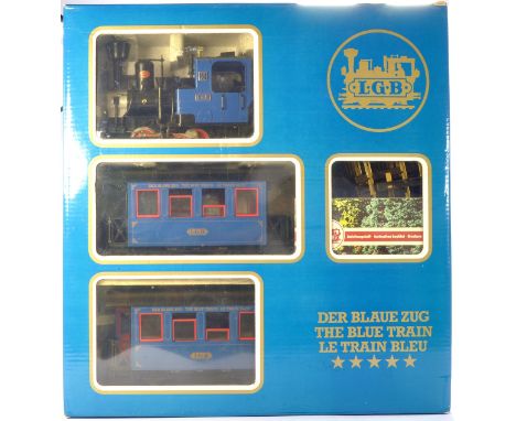 Lehmann-Gross-Bahn (LGB) G Scale Model Railway issue comprising No. 20301 The Blue Train Starter Set, complete and looks to b