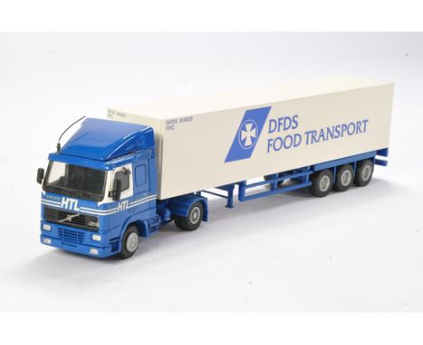 Code 3 Model Truck issue comprising Volvo FH12 Tractor unit (Hand built in livery of HTL) with DFDS Box Trailer. Generally Go