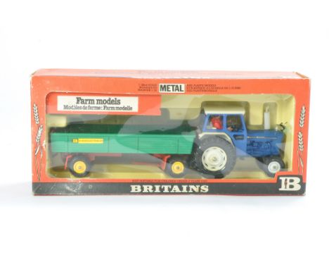 Britains Farm No. 9597 Ford 6600 Tractor and Trailer Set. Generally very good with little sign of fault in good to very good 