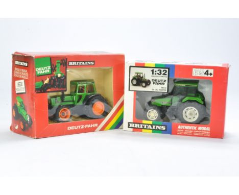 Britains Farm duo comprising No. 9496 Deutz 4.57 Tractor; good (some wheel melt) in excellent box plus No. 9530 Deutz DX92 Tr