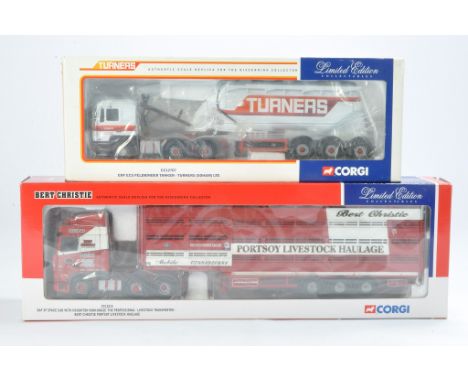Corgi Diecast Model Trucks issue comprising No. CC12707 ERF ECS Feldbinder Tanker in livery of Turners (Soham) LTD, plus No. 