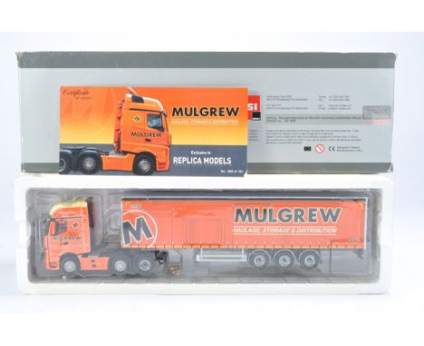 WSI Model Truck issue comprising MB Actros Curtainside in the livery of Mulgrew. Looks to be without fault in original box. L