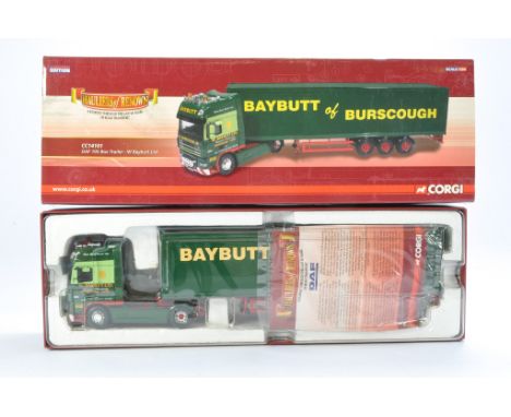 Corgi Diecast Model Truck issue comprising No.CC14101 DAF 105 Box Trailer in livery of W Baybutt LTD. Looks to be without fau