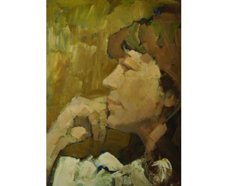 Albert Herbert (1925-2008) British. Portrait of Nanette Newman, Oil on Artists Board, 30" x 22".