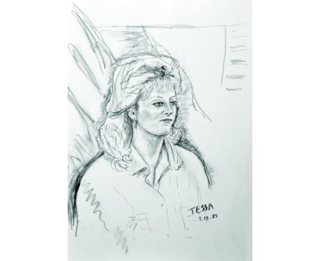 Eric James Mellon (1925-2014) British. 'Tessa', Portrait of a Girl, Charcoal, Signed and Dated '3.12.85, Unframed, 16.5" x 11