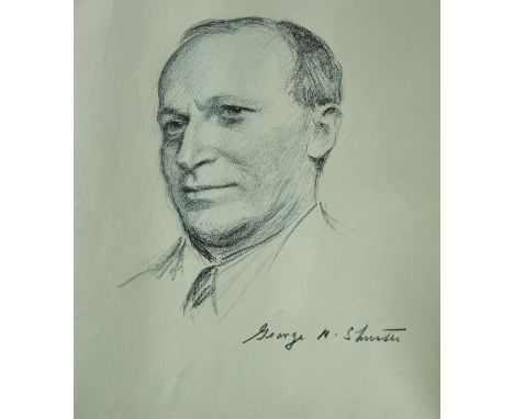 Eugene Spiro (1874-1972) Polish. A Portrait of 'George M Shuster', Charcoal, Inscribed, 14" x 11", together with three other 