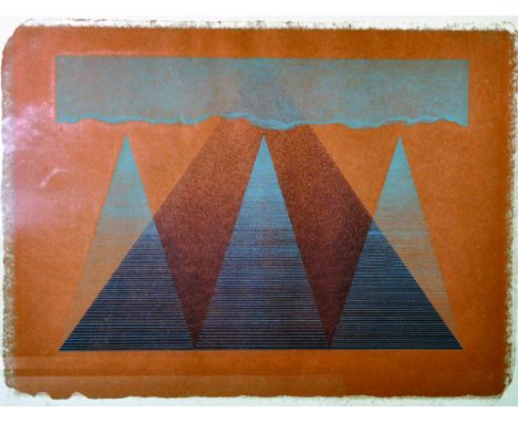 Gisela Weimann (1943-   ) German. 'Copper Landscape 1', Colour Lithograph, Signed, Dated '69, and numbered X11/X1V in Pencil,