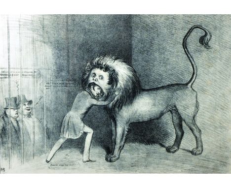 20th Century English School. 'In The Lion's Mouth', Lithograph, 11" x 14.75", and the companion piece, 'A Swinish Multitude',