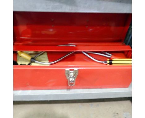 Red metal SP Tools locking tool box with large spanners and extraction tool set. Not available for in-house P&amp;P 