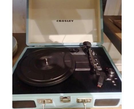 Crosley briefcase record player, model CR8005A TU, with power supply, working. Not available for in-house P&amp;P