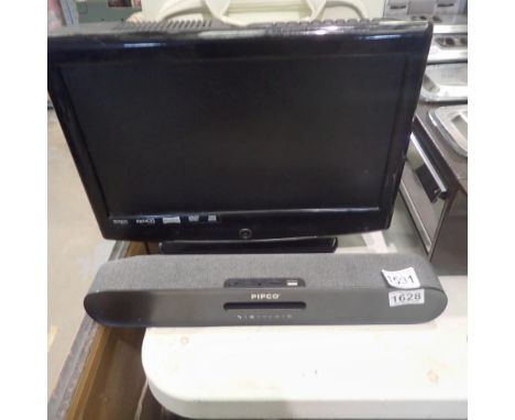 Digitrex 15 inch TV/DVD player and sound bar. All electrical items in this lot have been PAT tested for safety and have passe