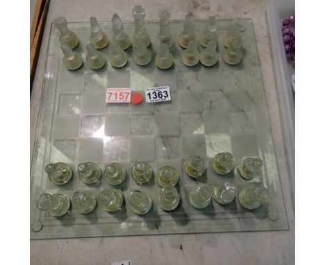 Glass, complete chess set. Not available for in-house P&amp;P