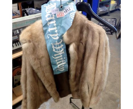 Light fur coat by Barry Whitby. Not available for in-house P&amp;P 
