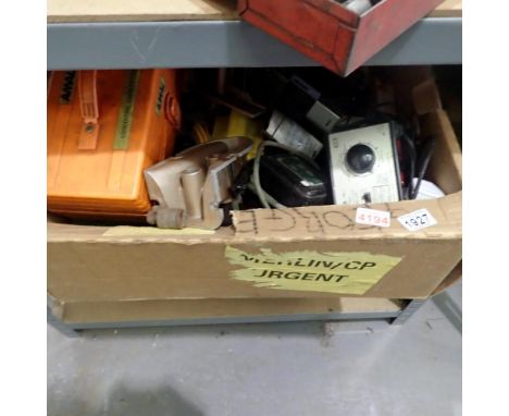 Mixed tools to include hand drill, fixings and a lucas audio LS140 car radio. Not available for in-house P&amp;P