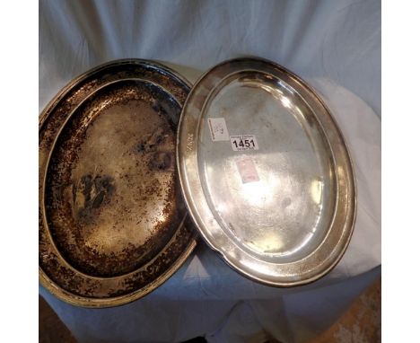 Two heavy plated serving trays, LNER by Walker &amp; Hall and Midland Hotel. Not available for in-house P&amp;P