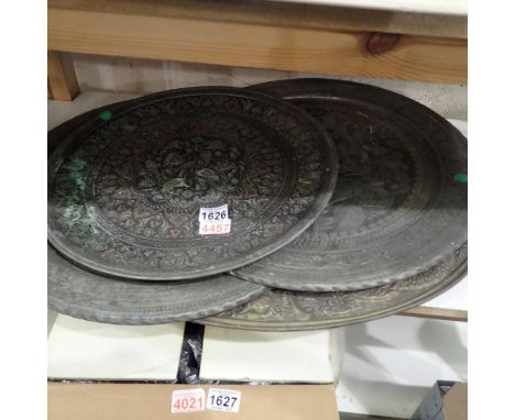 Four metal charger plaques. Not available for in-house P&amp;P 