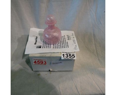 Boxed Michael Ruh, pink/white swirl carafe. Not available for in-house P&amp;P