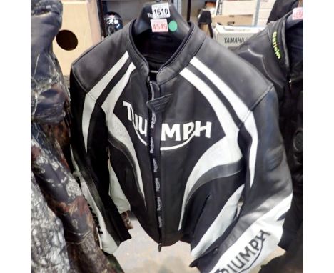 Triumph size 44 leather motorcycle jacket. Not available for in-house P&amp;P 