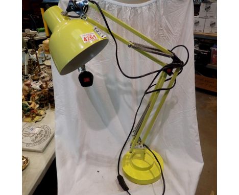 Yellow metal anglepoise lamp. Not available for in-house P&amp;P 