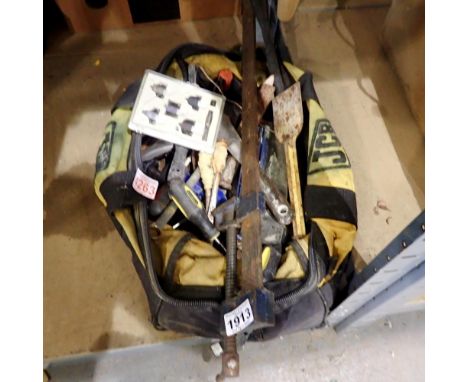 J.C.B. tool bag containing mixed tools. Not available for in-house P&amp;P 