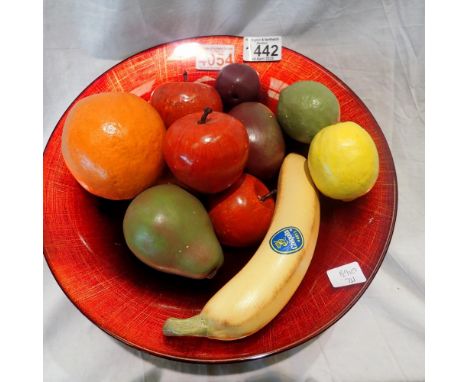 Bowl and ceramic fruit. Not available for in-house P&amp;P 