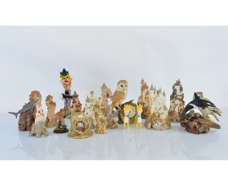 A collection of Lilliput Lane Land Of Legends figures, together with Leonardo figures, Royal Worcester Fern Leaf jug, Murano 