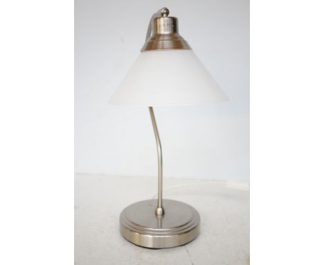 Stainless steel table lamp with glass shade 