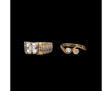 18KG including men's ring with diamond ring size 20