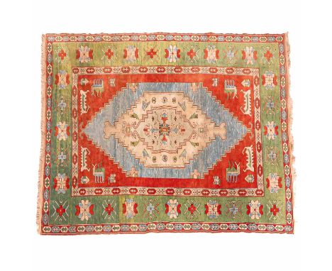 wool 310 x 240 cm. This lot will not be shipped by us. consisting of a three-part set of albarelli a large and two smaller on