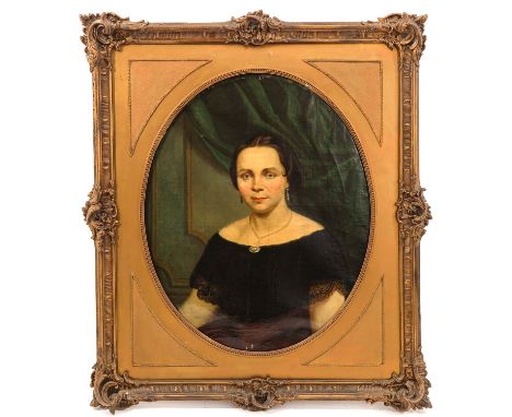 Depicting a portrait of a woman 19th century Flanders frame dimensions 96 x 112 cm. This lot will not be shipped by us.