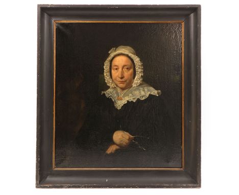 oil on canvas depicting portrait of a lady 19th century 70 x 80 cm.