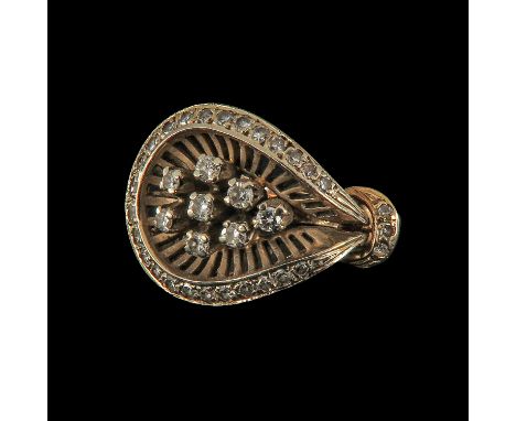 Set with many brilliant cut diamonds ring size 18