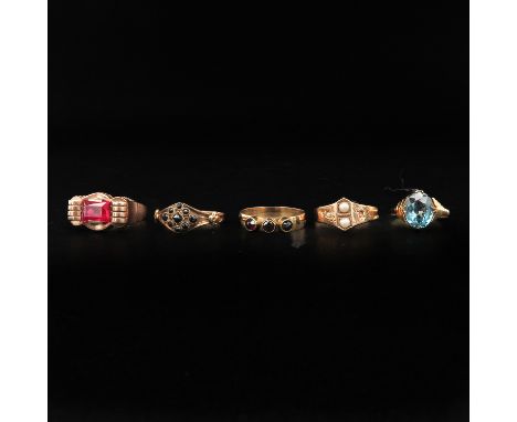 Including set with garnets ring size 18