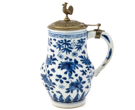 With metal cover, Kangxi Period, 19 cm. tall, restoration on handle. 