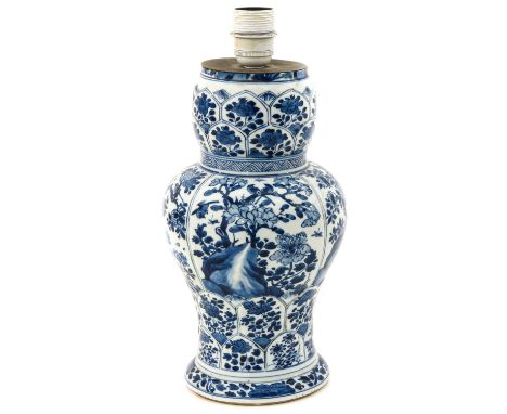 Converted from Kangxi Period vase, 68 cm. tall including frame.